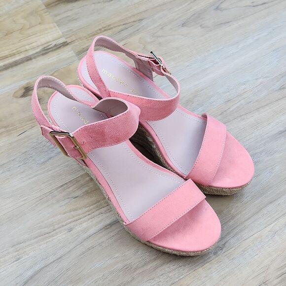 🔸️Madden Coral Vail Buckle Strap Espadrille Wedge Heels Size 8.5 - Picture 6 of 13